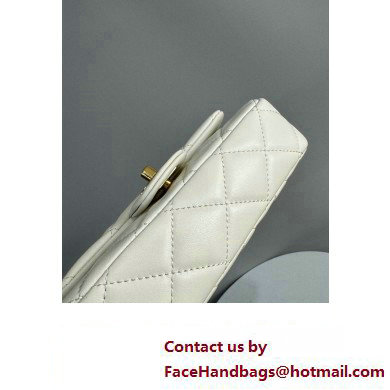 Chanel Lambskin, Resin  &  Gold-Tone Metal Mini Flap Bag with Top Handle AS4847 White 2024